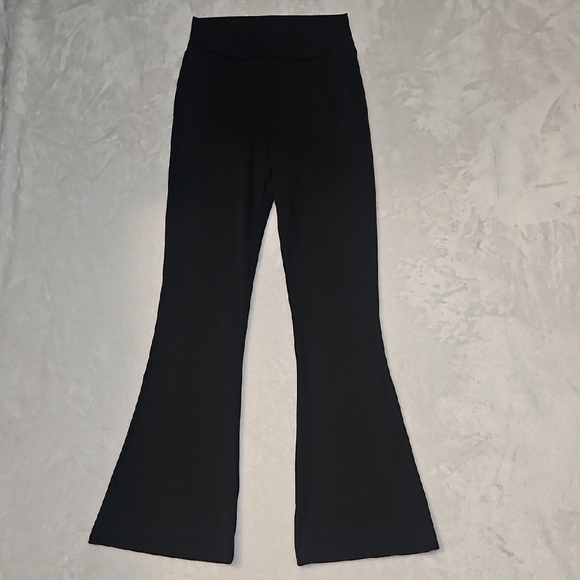 Pants - High Waisted Black Flare Leggings